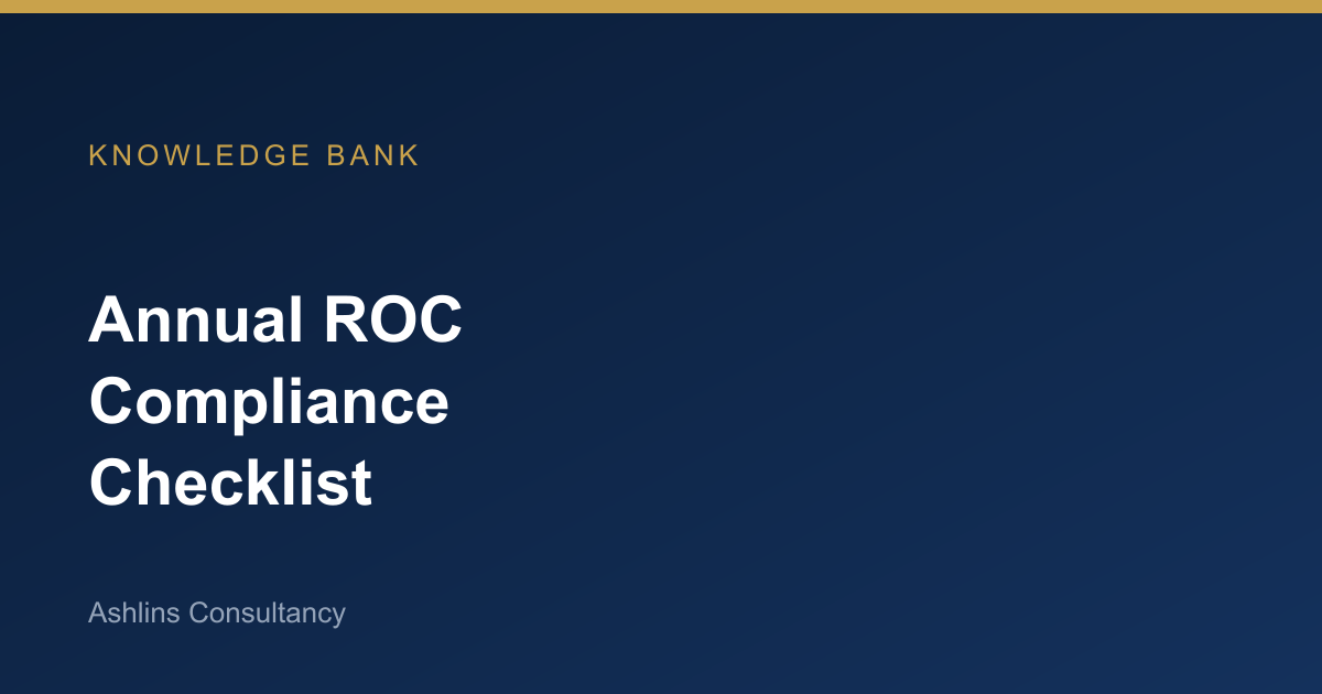 Annual ROC Compliance Checklist for Private Limited Companies